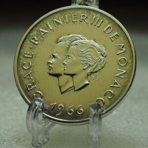 10 FRANCS 1966 MONACO RAINIER III & GRACE SILBERMÜNZE