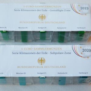 5 EURO 2019 / 2020 2x KOMPLETTSET POLIERTE PLATTE